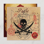 TREASKARTEN FÜR PIRATEN, SKULLE UND KREUZTE SCHWER ANKÜNDIGUNG (Vorne/Hinten)