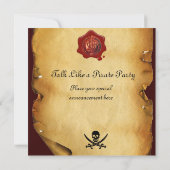 TREASKARTEN FÜR PIRATEN, SKULLE UND KREUZTE SCHWER ANKÜNDIGUNG (Rückseite)