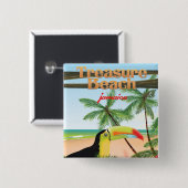 Treasure Beach Jamaica Reiseplakat Button (Vorne & Hinten)