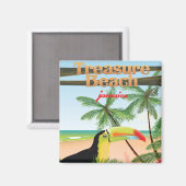 Treasure Beach Jamaica Reiseplakat Magnet (Vorderseite/Rückseite)