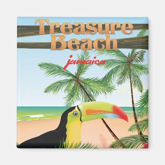 Treasure Beach Jamaica Reiseplakat Magnet (Vorne)