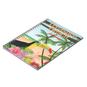 Treasure Beach Jamaica Reiseplakat Notizblock