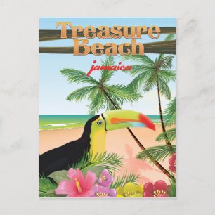 Treasure Beach Jamaica Reiseplakat Postkarte