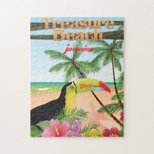 Treasure Beach Jamaica Reiseplakat Puzzle