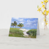Treasure Cay Boardwalk, Bahamas Card Karte (Gelbe Blume)