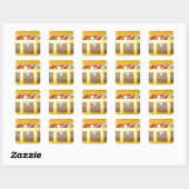 Treasure chest cake quadratischer aufkleber (Blatt)