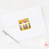 Treasure chest cake quadratischer aufkleber (Umschlag)