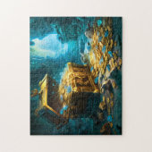 Treasure Chest in Cave Light Fantasy Painting Puzzle (Vertikal)