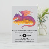 Treasure Guard Dragon Geburtstag Einladung (Stehend Vorderseite)
