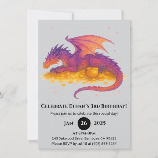 Treasure Guard Dragon Geburtstag Einladung