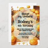 Treasure Hunt Pirate Einladung zum Geburtstag (Vorne/Hinten)