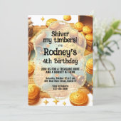 Treasure Hunt Pirate Einladung zum Geburtstag (Stehend Vorderseite)
