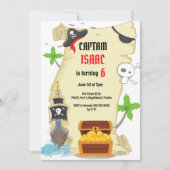Treasure Hunt Pirate Geburtstagsparty Einladung (Vorderseite)