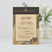 Treasure Hunt Response Card RSVP Karte (Stehend Vorderseite)