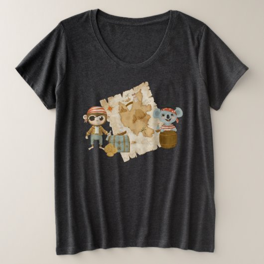 Treasure Hunter Pirate Birthday Große Größe T-Shirt (Design vorne)