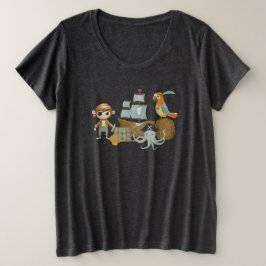 Treasure Hunter Pirate Birthday Große Größe T-Shirt
