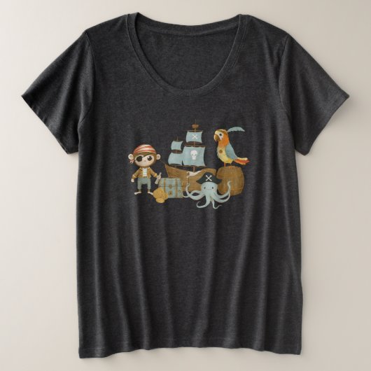 Treasure Hunter Pirate Birthday Große Größe T-Shirt (Design vorne)