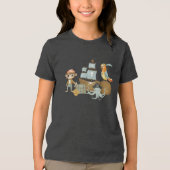 Treasure Hunter Pirate Birthday Tri-Blend Shirt (Vorderseite)