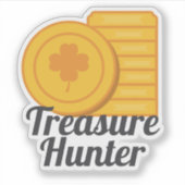 Treasure Hunter St Patrick's Day Gold Coins Aufkleber (Vorderseite)