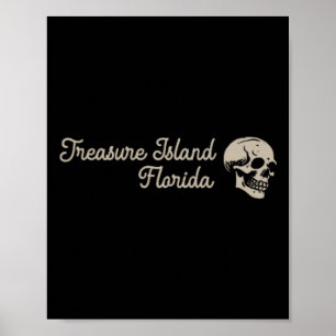 Treasure Island Florida Fl Retro Surfer Vorne Und Poster