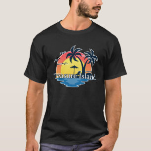 Treasure Island Florida Retro Sonnenuntergang T-Shirt