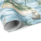 Treasure Island Geburtstag Geschenkpapier (Rolleneckpunkt)