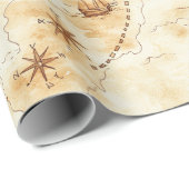 Treasure Island Map Birthday Geschenkpapier (Rolleneckpunkt)
