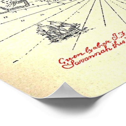 "Treasure Island Map" Poster (Ecke)