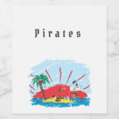 Treasure Island Pirate Ship Weinlabel - Kosmetik Weinetikett (Einzelnes Label)
