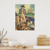 Treasure Island, Vintage Fairy Tale Pirates Poster (Küche)