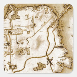 treasure_map_colored.jpg quadratischer aufkleber