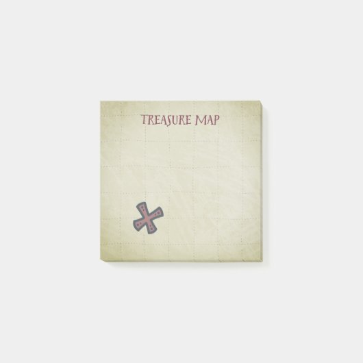 Treasure Map Pirate Hintern X Markiert den Ort Post-it Klebezettel (Vorderseite)