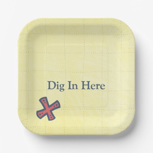 Treasure Map Pirate Party X Markiert das Spot Dig Pappteller (Vorderseite)