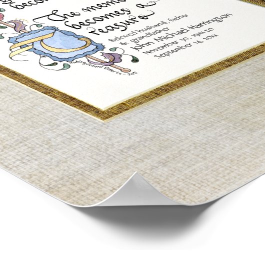 Treasure Memory Fotografy Beileid Personalisiert Poster (Ecke)