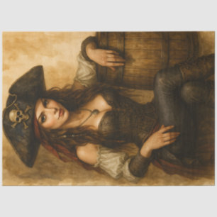 Treasurebound – Gothic-Pirat Pin-Up Fantasy Dekor Seidenpapier
