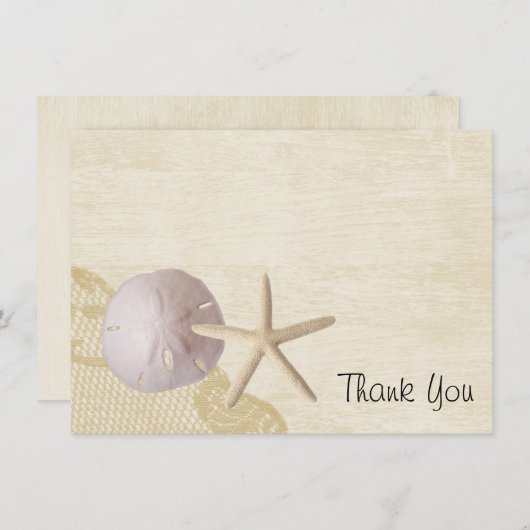 Treasured Beach Flat Card Vielen Dank Dankeskarte (Vorne/Hinten)
