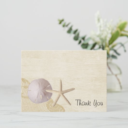 Treasured Beach Flat Card Vielen Dank Dankeskarte (Stehend Vorderseite)