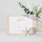 Treasured Beach Lavender Wedding Response RSVP Karte (Stehend Vorderseite)