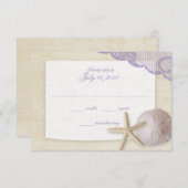 Treasured Beach Lavender Wedding Response RSVP Karte (Vorne/Hinten)