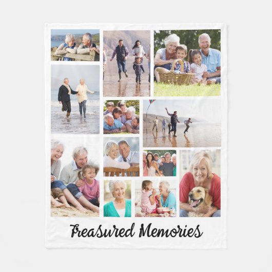 Treasured Erinnerungen 12 Foto Keepake Fleecedecke (Vorderseite)