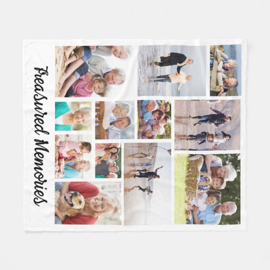 Treasured Erinnerungen 12 Foto Keepake Fleecedecke (Vorderseite (Horizontal))