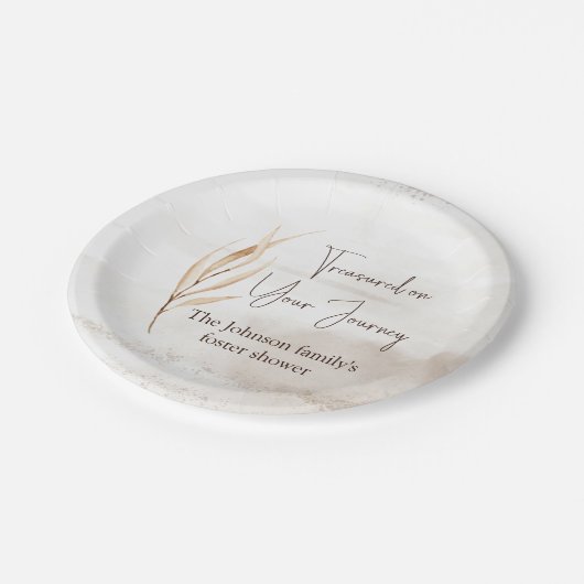 "Treasured on your Journey" Foster Care Dusche Pappteller (Schrägansicht)