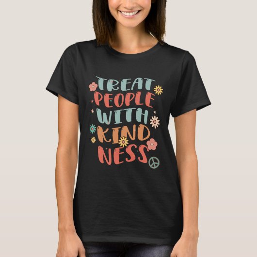 Treat People With Kindness Hippie Tie Dye, Cool TP T-Shirt (Vorderseite)