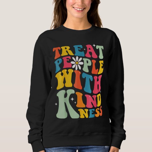 Treat People With Kindness Retro TPWK Inspirationa Sweatshirt (Vorderseite)
