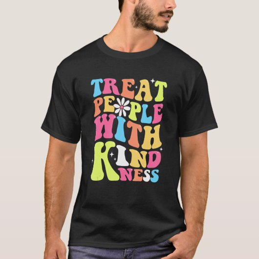 Treat People With Kindness Retro TPWK Inspirationa T-Shirt (Vorderseite)