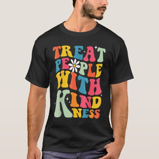 Treat People With Kindness Retro TPWK Inspirationa T-Shirt (Vorderseite)