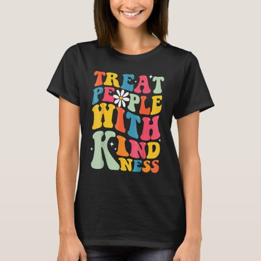Treat People With Kindness Retro TPWK Inspirationa T-Shirt (Vorderseite)