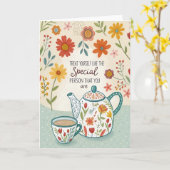 Treat Yourself Tea Time Encouragement Card Karte (Gelbe Blume)