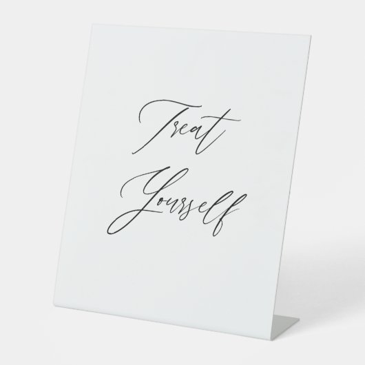 Treat Yourself Wedding Sign | Dessert Tabletop  Sockelschild (Vorderseite)