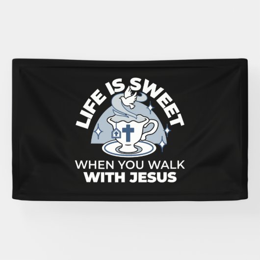 Treatment of the Faithful Living Art - Teacup with Banner (Horizontal)